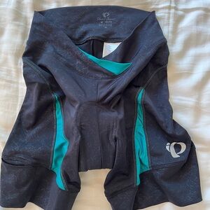 Pearl Izumi Black and Teal Cycling Bib Shorts